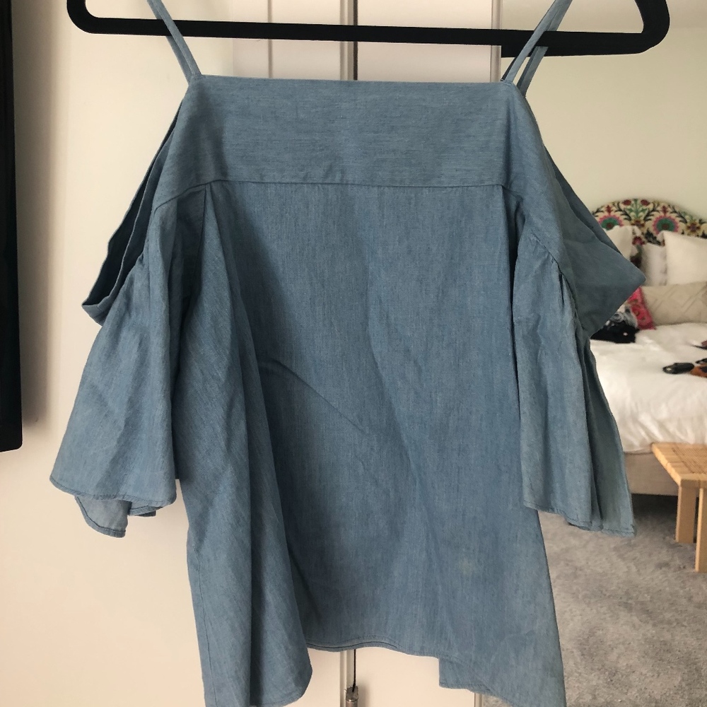 Denim off the shoulder top